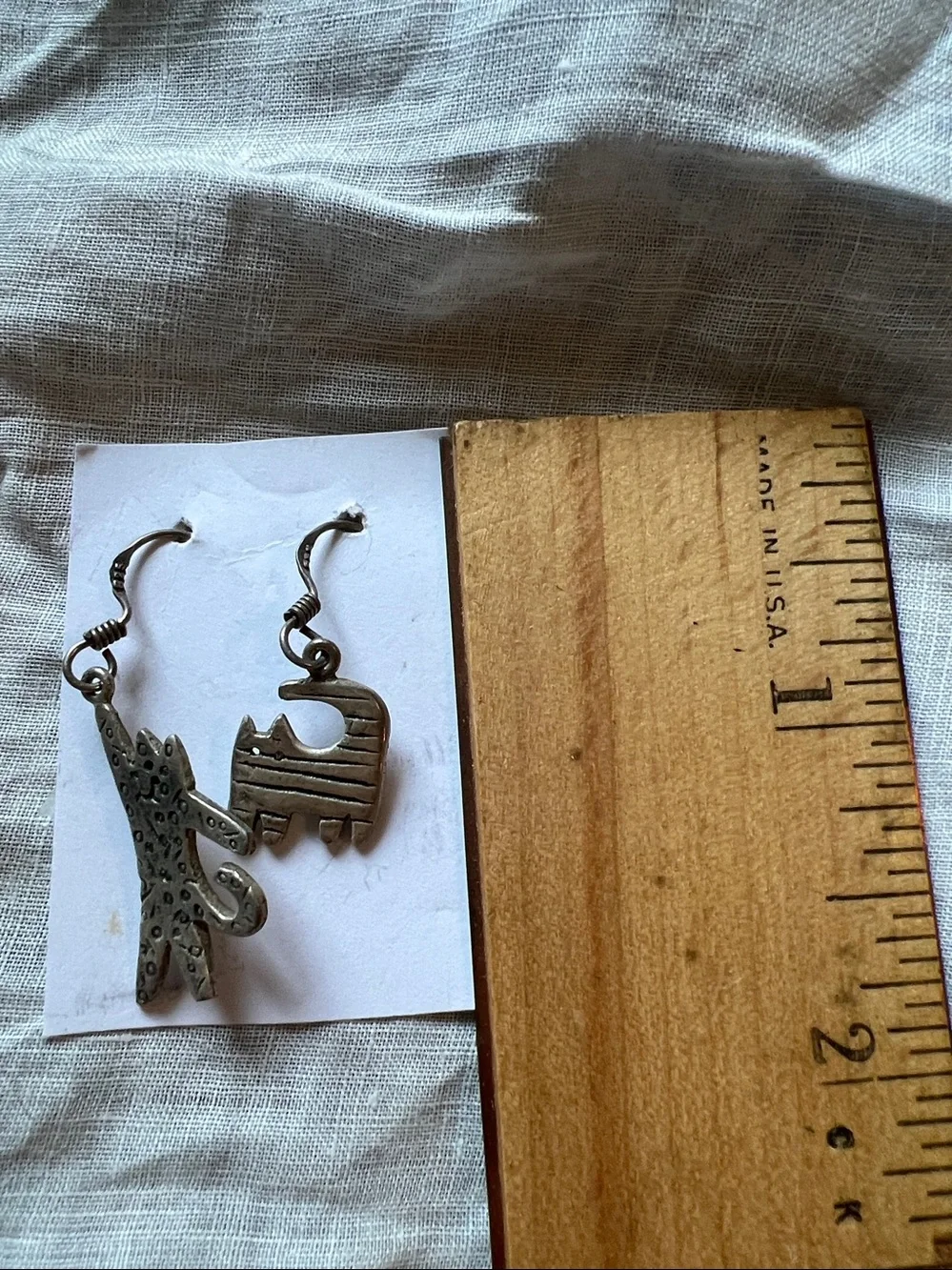 Vintage Sterling Silver 925 REO Cat dangle earrings